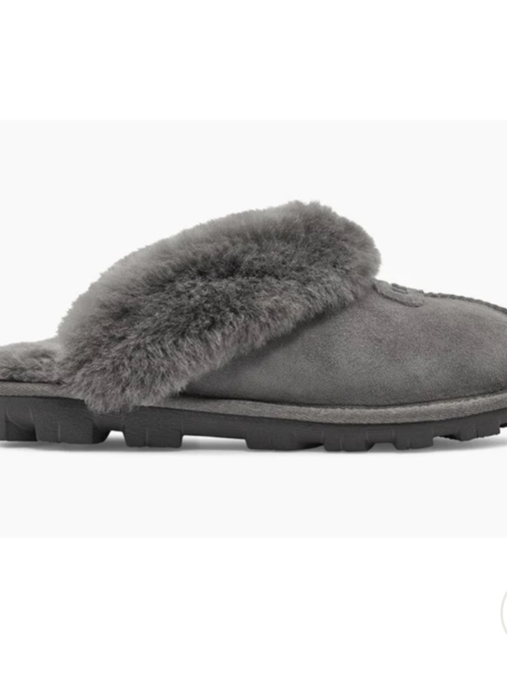 UGG®
Coquette Genuine
Shearling Lined
Slipper (Women)
 color Grey , size 7